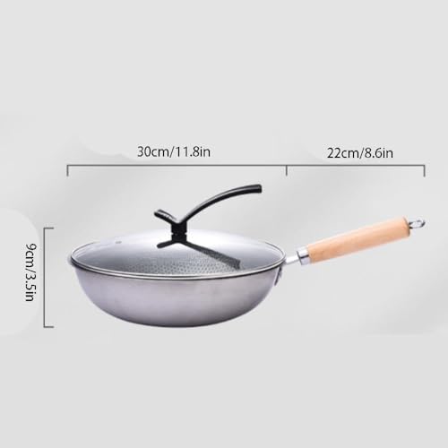 Wok de acero inoxidable con tapa y superficie antiadherente miniatura 3