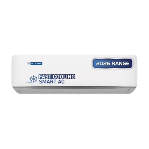 Blue Star 1 Ton 5 Star,New Star rated,Smart Inverter Split AC (Copper, Convertible 5 in 1 Cooling, DigiQ Hepta Sensor, Blue Fins, Self Diagnosis, IA512ZXUS, White)