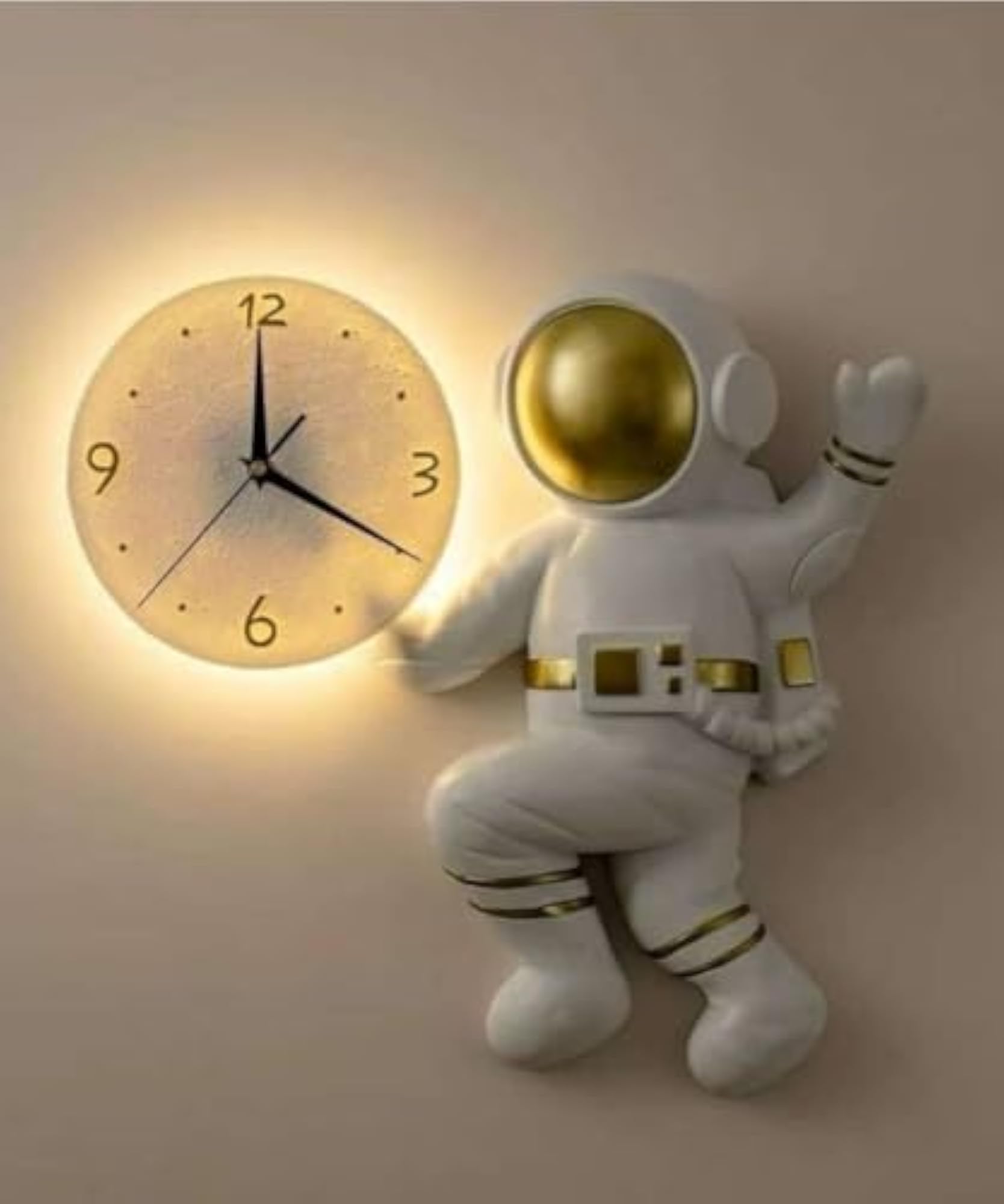 Modern Astronaut LED Wall Lamp with Lighting Clock