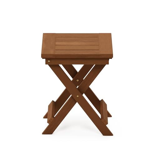 Furinno TIOMAN Hardwood Folding Outdoor Side Table, Light Wood - image 7