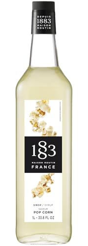 1883 Popcorn Syrup for Drinks, Made in France, 1 Liter Glass Bottle
