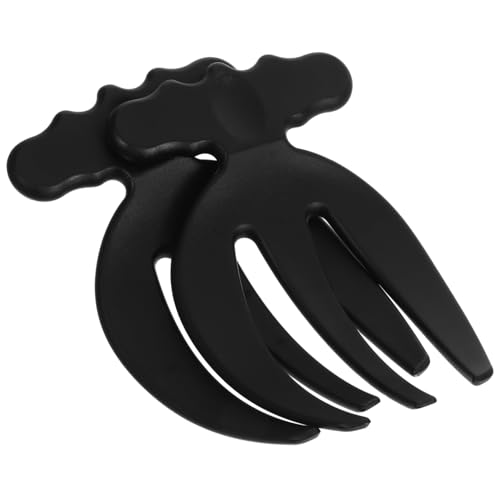 Cabilock 2 Piezas Garras de Tenedor para Ensalada Tenedores de Ensalada Herramienta de Ensalada Bol panelas cozinha ensaladera Cuchara de plástico para Servir Herramientas de Ensalada Black