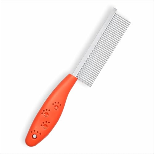 wilcractk Peigne d’Animaux de Compagnie en Acier Inoxydable, Peigne pour Chien Chat, Excellent Outil pour les Enchevêtrements, pour Éliminer les Cheveux Morts