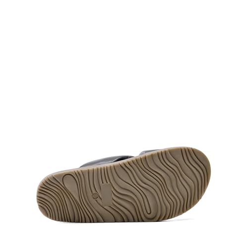 DREAM PAIRS DREAM PAIRS Women's Crisscross Open Toe Slide Sandals Flat Comfort Slip on Sandals,Size 8,Grey-Pu,SDSS2224W