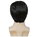 Dai Cloud Short Black Wigs for Men Layered Fluffy Natural Synthetic Hair Male Wig Daily and Halloween Wig