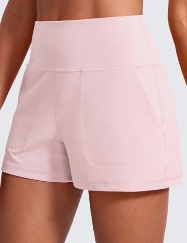 Image of CRZ YOGA Butterlift Linerless Shorts 3 inch | High Waisted, Buttery Soft, Comfy, Yoga, Casual, Pockets, for Women