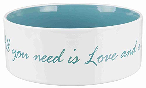 Trixie 25051 Napf Pet's Home, Keramik, 0,8 l/ø 16 cm, Creme/Petrol