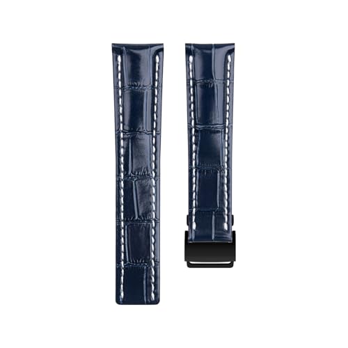 Bracelet montre cuir v&eacute;ritable Breitling Superocean Heritage bleu 24mm