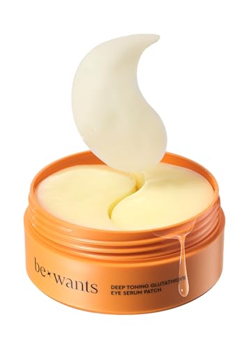 bewants Hydrogel Eye Patches with Deep Toning Glutathione, 60 Patches, Under Eye Masks for Brightening and Radiance, Caffeine & Niacinamide patches, Korean Skincare