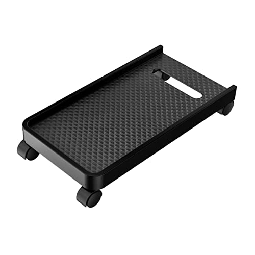 Soporte para CPU en forma de carrito con ruedas, soporte móvil para torre de computadora, base para CPU con laterales protectores, 4 ruedas giratorias