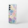 Funda Dumkery TPU transparente con flores cósmicas compatible con Samsung (azul, Galaxy A16) 6