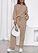 KIRUNDO Fall Sweatsuits Women 2 Piece Outfit Lounge Sets 2026 Matching Airport Oversized Sweatshirt Sweatpants Tracksuit(Khaki, Medium)