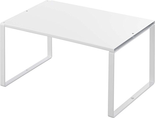 Yamazaki 3865 Telescopic Storage Shelf, White, Approx. W 14.4-23.6 x D 9.1 x H 7.1 inches (36.5-60 x 23 x 18 cm), Tower, Under Sink Storage, Kitchen Rack