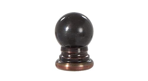 B&P Lamp® Solid Brass Sphere Style Antique Bronze Finial, 1 Inch Height, 1/4-27 Tap