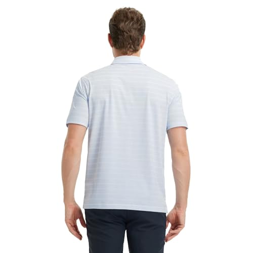 M MAELREG Golf Shirts for Men Short Sleeve Dry Fit Casual Striped Performance Moisture Wicking Collared Mens Polo Shirts4