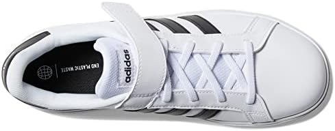 adidas Grand Court 2.0 Elastic (Little Kid/Big Kid) White/Core Black/Core Black 6 Big Kid M | Image 1