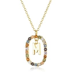 Medallas Con Iniciales De Oro ZXCK 925 Letras de Oro de Plata esterlina A - Z Inicial M S C K Alfabeto Collar de Cadena Larga Diga mi Nombre Joyería-Gold M