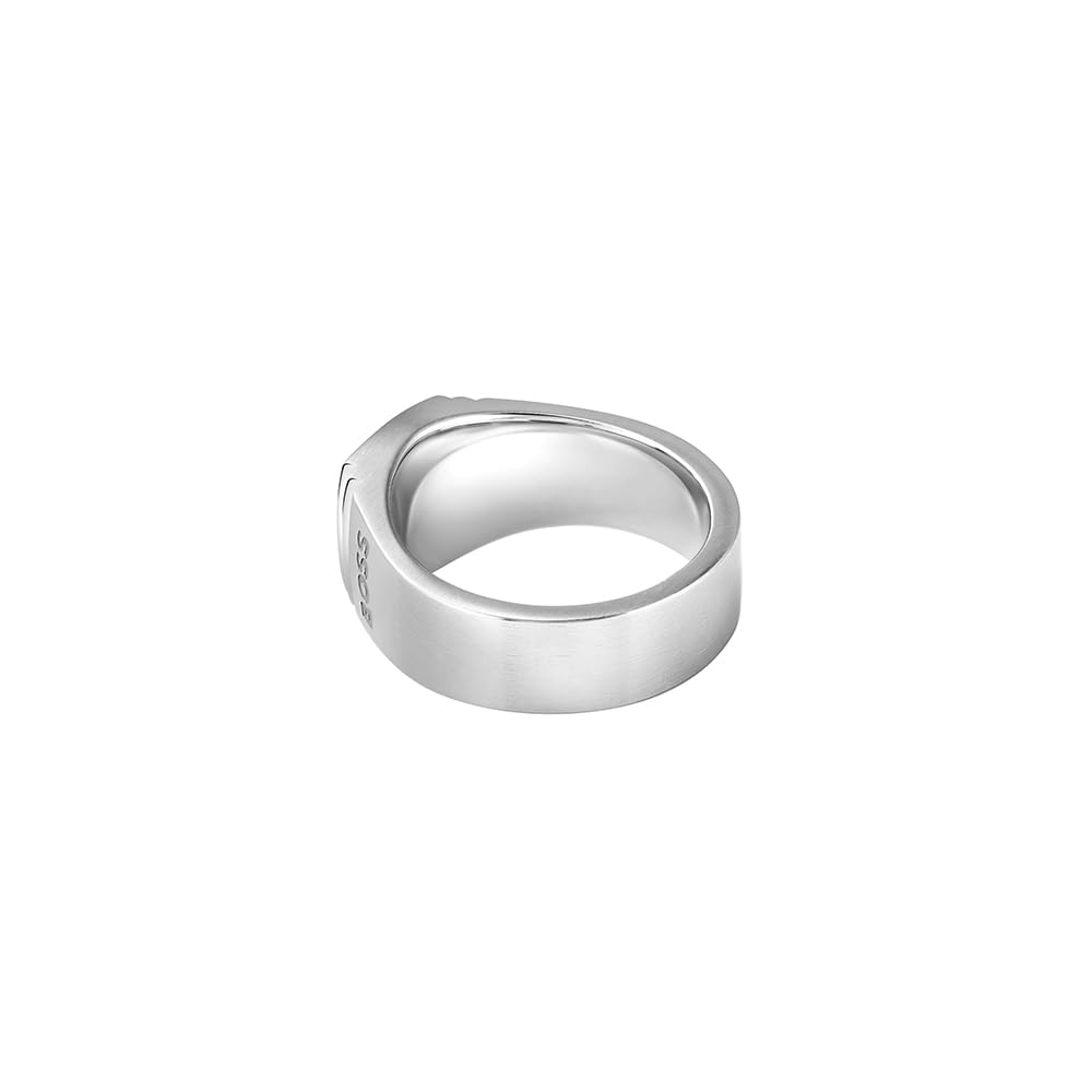 BOSS Jewelry męski pierścionek z kolekcji ODELL ze stali nierdzewnej z czarnym onyksem – dostępny w różnych rozmiarach
