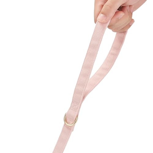 YUDOTE Weiche Cord-Hundeleine Klein,1.5x150cm,Staubiges Rosa