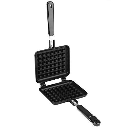 Flawless Non Stick Square French Egg Pancake Waffle Maker Mould for Gas Burner Stove (Black)
