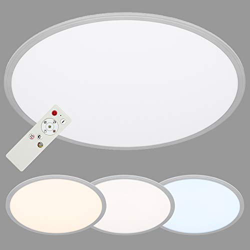 Preisvergleich Produktbild Briloner Leuchten - LED Panel, Deckenlampe dimmbar, inkl. Fernbedienung, inkl. Farbtemperatursteuerung, inkl. Nachtlicht, 36 Watt, 4.000 Lumen, Ø 76cm