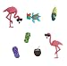 Flamingo Beach Wine Glass Charms - Set of 7 Magnetic Markers or Tags for Stemless or Regular Glassware by Simply Charmed