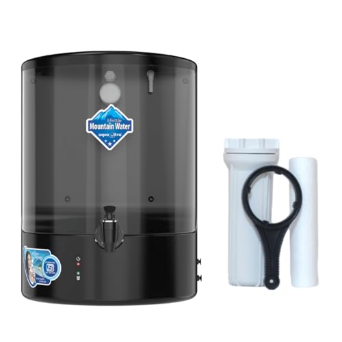 Image of AQUAULTRA Pro-B 9 Liter RO+UV+UF+Active copper Water Purifier for home with Intelligent Disinfection UV LED in food grade storage Tank (BLACK)