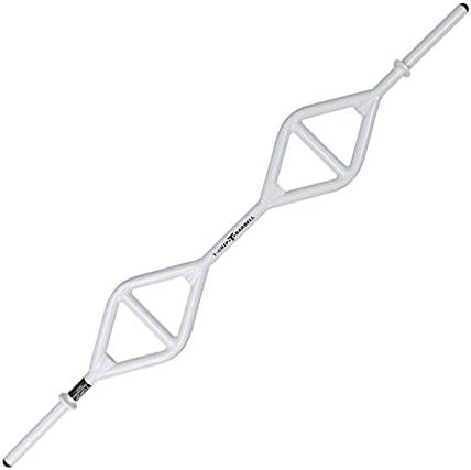 ironcompany T-Grip Barbell Club Strength Lite Bar White with Parallel and Angled Grip Positions for Cardio Pump, Cardio Strength, Group Strength