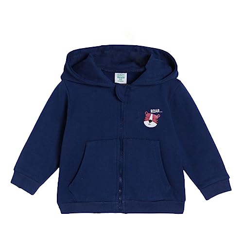 Image of miniklub Boys Blue & White Cotton Lightweight Open Front Jacket