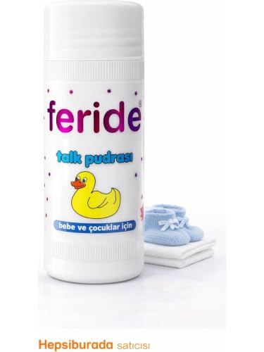Feride Talk Pudrası Bebek ve Çocuklar için Hassas Cilt 100 g, Pişik Önleyici, Nem Dengeleyici, Koku Kontrollü, Sürtünme Karşıtı, 0-12 Yaş Uyumlu