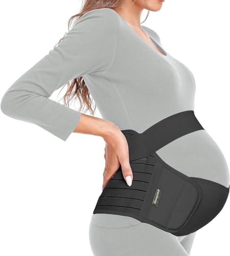 THE WHITE SHOP Maternity Belt, Pregnancy 3 in 1 Support Belt for Back/Pelvic/Hip Pain, Maternity Band Belly Support for Pregnancy Belly Support Band (Color : Black, Size : L)
