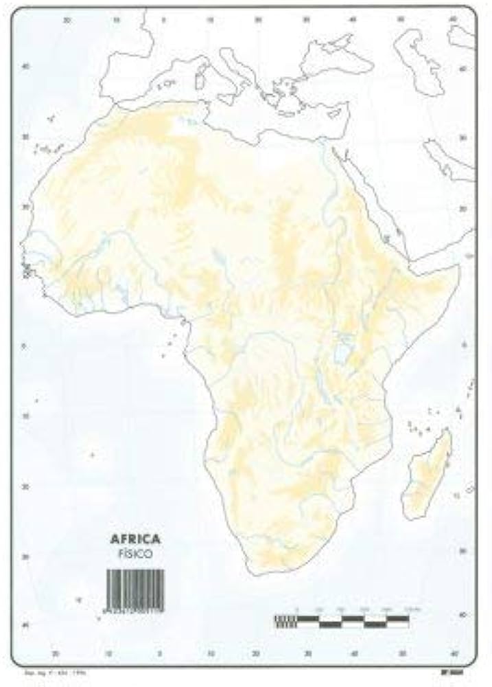 mapa de características físicas de asia en blanco