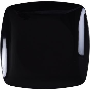 Fineline Settings Disposable Square Dinner Plates-10 | Black | Renaissance Collection | Pack of 10 Plate