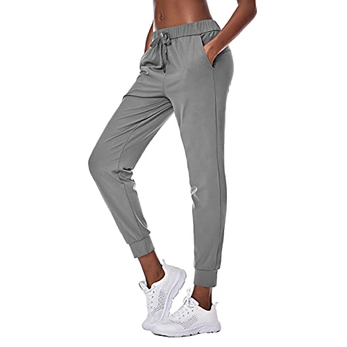 M MOTEEPI Leichte Damen-Jogginghose mit Taschen, Kordelzug, Jogginghose, hellgrau, Groß Cover