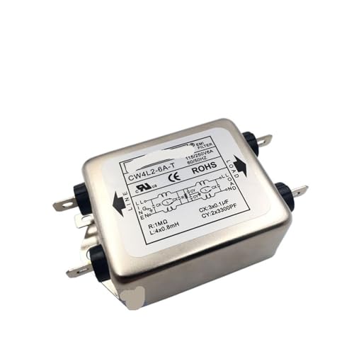 Filtre de puissance double section CW4L2-6A-T pour réseau AC 220V monophasé bipolaire