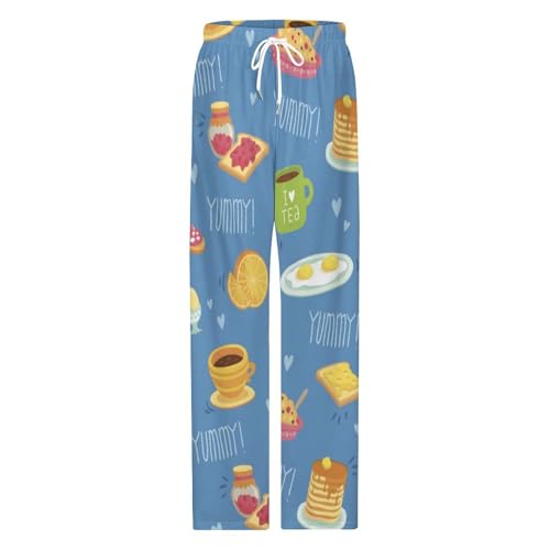 Avocado Sandwich Drink Pattern Comfy Pajama Pants Adjustable Sleepwear Beach Pants for Men4