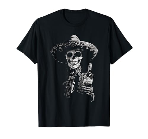 Vintage Skeleton Tequila Mexico Dia De Los Muertos Mexican T-Shirt