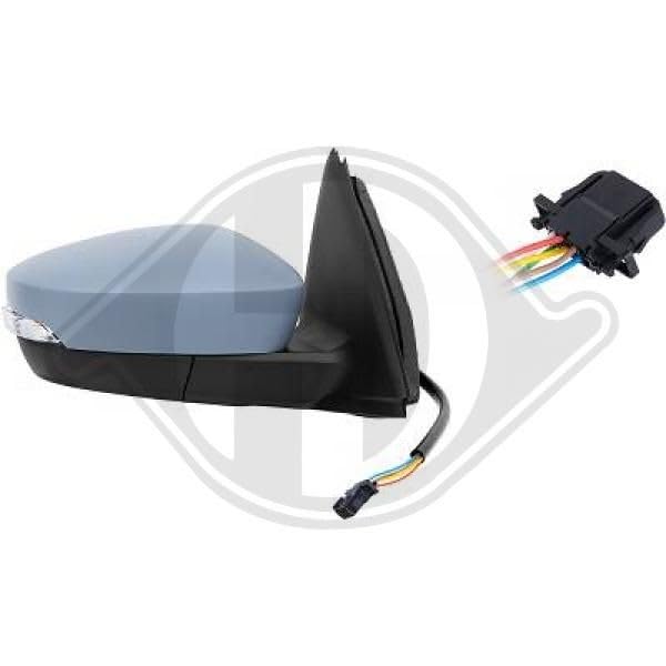 DIEDERICHS 7807124 Espejo retrovisor convexo calefactable para ajuste elect. espejo derecha Compatible con SKODA FABIA Ranchera familiar NJ5 FABIA NJ3