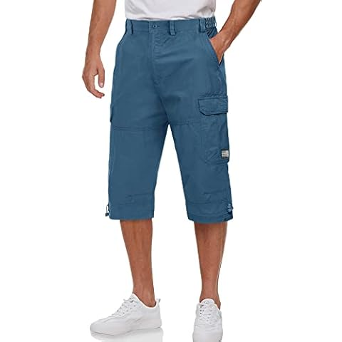 MAGCOMSEN Herren Cargoshorts Kurz Wandern Caprihose Sommer Leichte Shorts Herren 3/4 Baumwolle Funktionshose Outdoor Atmungsaktiv Dreiviertel Hosen Cover