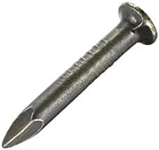 sourcing map Hardware Nails Carbon Steel Point Tip Wall Cement Nail 20mm(0.8") 3mm Rod Dia Silver Tone 100pcs