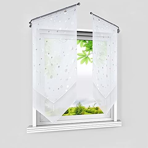 HeichkelL Cortinas de gasa con círculos plateados Cover
