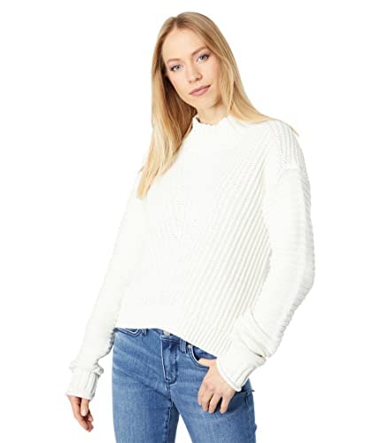 Pull col roulé Lucky Brand crème XL tricot femme coupe US 12-14