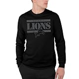 Junk Food NFL - Detroit Lions Stencil Block Adult LS T-Shirt Black