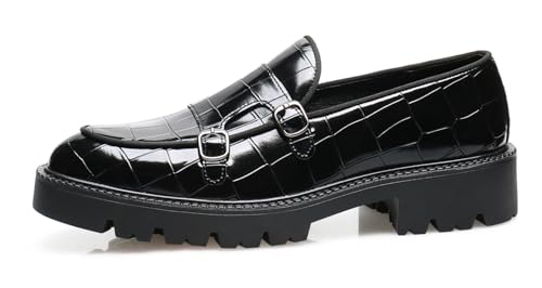 Santimon Mens Loafers Casual Dress Slip On for Men Patent Leather Smoking Plaid Penny Loafes Tuexdo Wedding Mocasines Formal Business Prom Shoes2