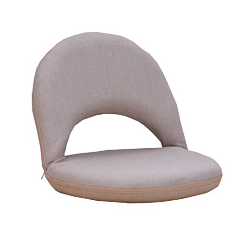 SAFWELAU Silla Acolchada de Suelo Sillón Reclinable Ajuste de 6 velocidades Un Solo sofá Perezoso Plegable Fácil de Quitar y Lavar Silla portatil Interior y Exterior(Beige)