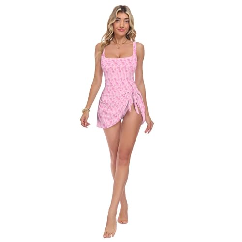 Maillots de bain femme vintage chasse rose esthétique mignon contrôle du ventre