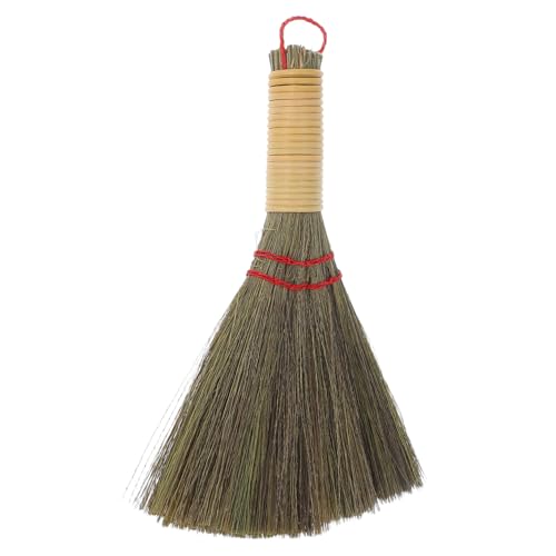 VICASKY Pequeña Escoba de Mano Hecha de de maíz Natural Tejida a Mano para la Limpieza del hogar en Superficies de Muebles, Duradera y para Uso