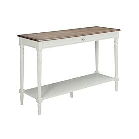 Convenience Concepts French Country Console Table with Drawer and Shelf, Driftwood / White 31cIN2ebkvL. SS280
