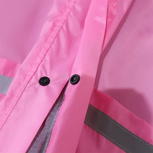 Kids Boys Girls Windproof Rain Jacket Rain Pants Suit with Hood Raincoat Long Sleeve Reflective Strips3