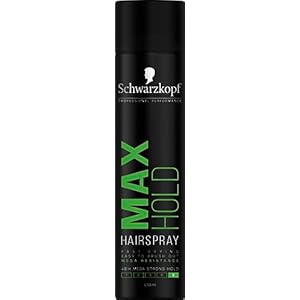 Schwarzkopf Styling Max Hold Hairspray, Weightless, UV and Humidity Protection, 400ml